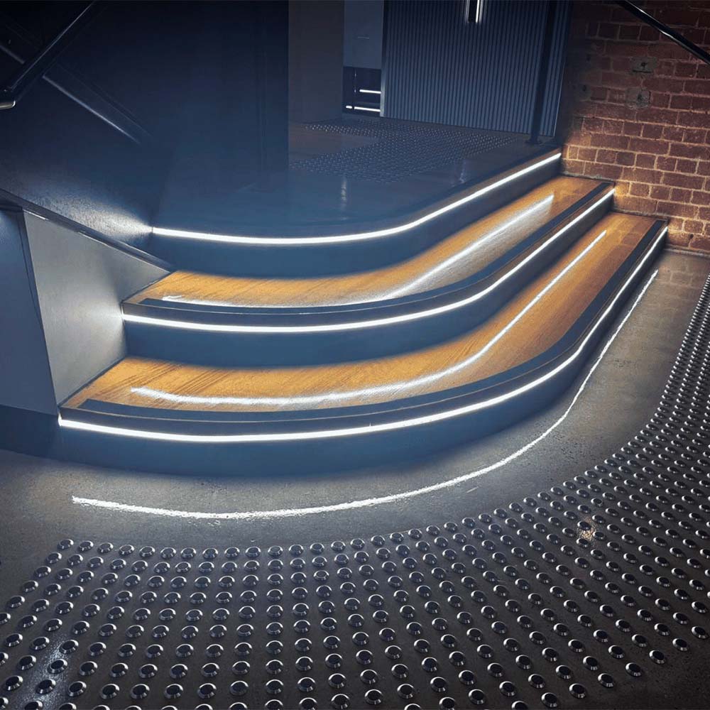 LED Strip Lighting on Stair Treads — A Design Detail That Can Hinder Accessibility